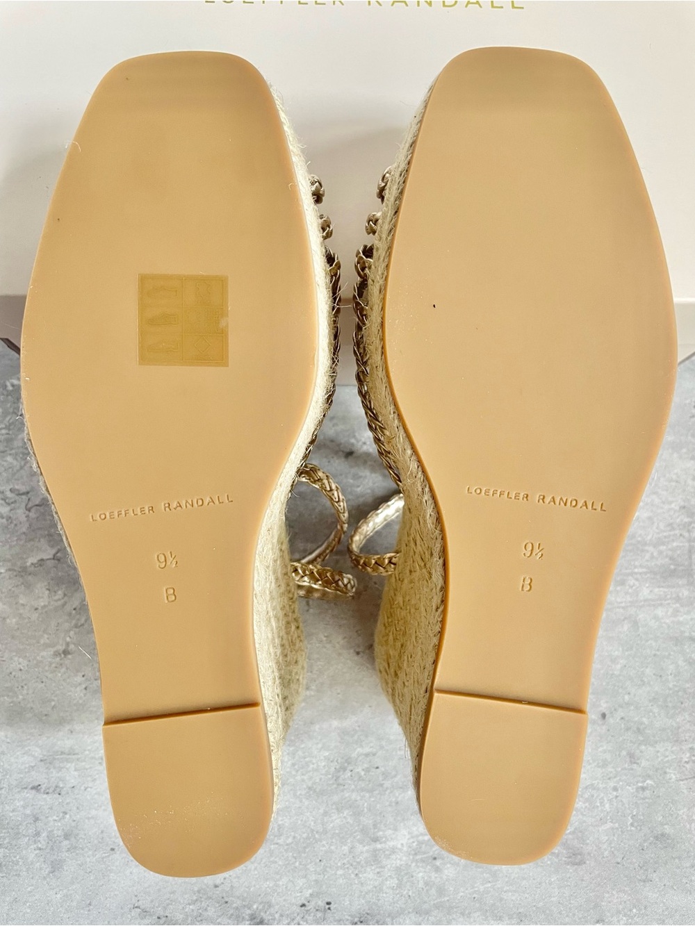 Loeffler Randall Pamela Mignon Knotted Metallic Leather Wedge Sandals 9.5 NIB - Picture 15 of 16